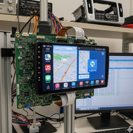 Technical engineer analyzing vehicle systems